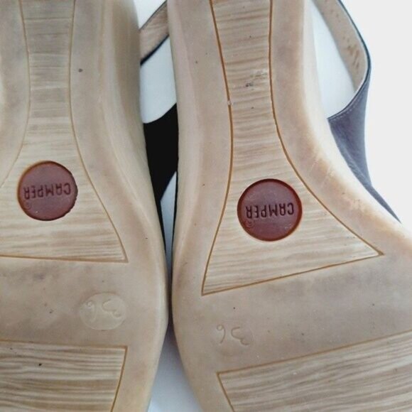 CAMPER Slingback Wedge Sandals Criss-Cross Brown Sz 5.5 - Picture 12 of 15